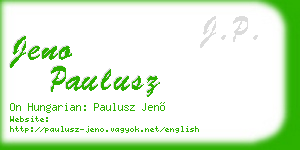 jeno paulusz business card